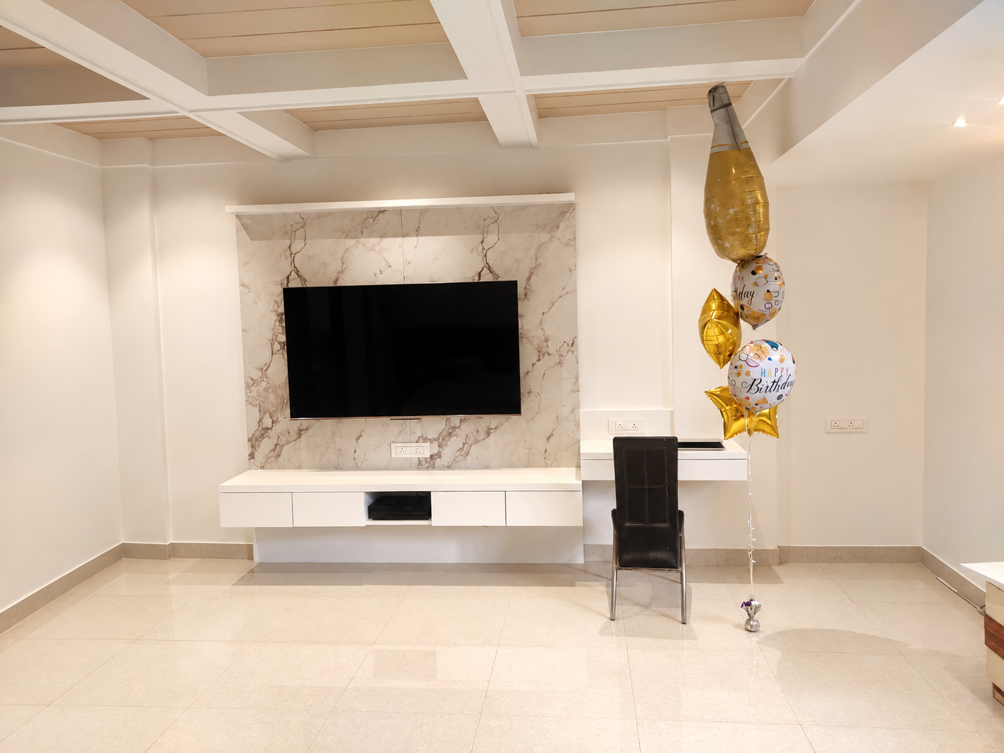 Wood slat living space
